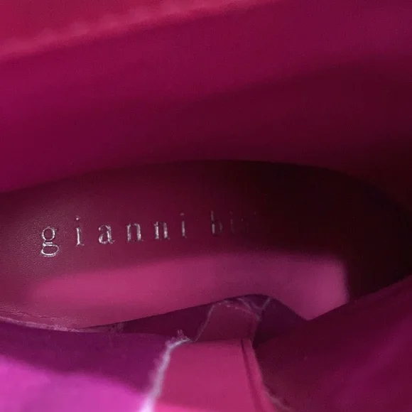 Gianni Bini NEW pink suede booties ankle boots rhinestone bow heels size 5 - Picture 11 of 12